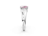 White gold Fancy Pink Oval  Solitaire Diamond Ring with Six-Prong Cathedral Setting_34