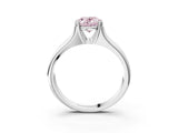 White gold Fancy Pink Oval  Solitaire Diamond Ring with Six-Prong Cathedral Setting_34