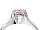 White gold Fancy Pink Oval  Solitaire Diamond Ring with Six-Prong Cathedral Setting_36