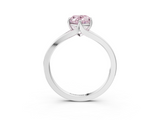White gold Fancy Pink Oval  Solitaire Diamond Ring with Six-Prong Setting and Tapered Band_20