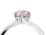 White gold Fancy Pink Oval  Solitaire Diamond Ring with Six-Prong Setting and Tapered Band_21