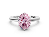 White gold Fancy Pink Oval  Solitaire Diamond Ring with Six-Prong Setting on a Classic Band_3