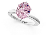 White gold Fancy Pink Oval  Solitaire Diamond Ring with Six-Prong Setting on a Classic Band_4