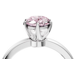 White gold Fancy Pink Oval  Solitaire Diamond Ring with Six-Prong Setting on a Classic Band_7