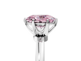 White gold Fancy Pink Oval  Solitaire Diamond Ring with Six-Prong Setting on a Classic Band_8