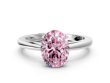 White gold Fancy Pink Oval  Solitaire Diamond Ring with Split Shank and Four-Prong Setting_20