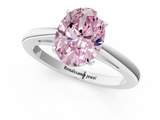 White gold Fancy Pink Oval  Solitaire Diamond Ring with Split Shank and Four-Prong Setting_21
