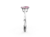 White gold Fancy Pink Oval  Solitaire Diamond Ring with Split Shank and Four-Prong Setting_22