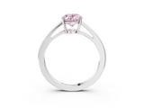 White gold Fancy Pink Oval  Solitaire Diamond Ring with Split Shank and Four-Prong Setting_23
