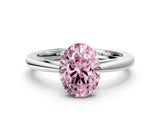 White gold Fancy Pink Oval  Solitaire Diamond Ring with Split Shank and Four-Prong Setting_24
