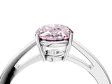 White gold Fancy Pink Oval  Solitaire Diamond Ring with Split Shank and Four-Prong Setting_28