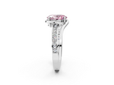 White gold Fancy Pink Oval  Solitaire Diamond Ring with Split Shank and Prong Setting_43