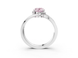 White gold Fancy Pink Oval  Solitaire Diamond Ring with Split Shank and Prong Setting_44