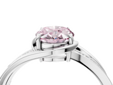 White gold Fancy Pink Oval  Solitaire Diamond Ring with Split Shank and Prong Setting_45