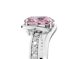 White gold Fancy Pink Oval  Solitaire Diamond Ring with Split Shank and Prong Setting_46