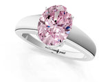 White gold Fancy Pink Oval  Solitaire Diamond Ring with Tapered Band and Four-Prong Setting_49