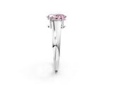White gold Fancy Pink Oval  Solitaire Diamond Ring with Tapered Band and Four-Prong Setting_50