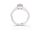 White gold Fancy Pink Oval  Solitaire Diamond Ring with Tapered Band and Four-Prong Setting_52