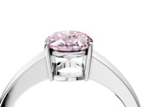 White gold Fancy Pink Oval  Solitaire Diamond Ring with Tapered Band and Four-Prong Setting_52