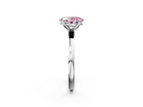 White gold Fancy Pink Oval  Solitaire Diamond Ring with Thin Band and Four-Prong Setting_5