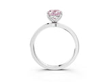 White gold Fancy Pink Oval  Solitaire Diamond Ring with Thin Band and Four-Prong Setting_63
