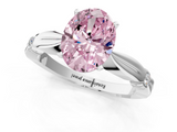 White gold Fancy Pink Oval  Solitaire Diamond Twisted Band with Four-Prong Setting_60
