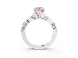 White gold Fancy Pink Oval  Solitaire Diamond Twisted Band with Four-Prong Setting_62