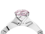 White gold Fancy Pink Oval  Solitaire Diamond Twisted Band with Four-Prong Setting_63