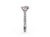 White gold Fancy Pink Oval  Solitaire Diamond with Pavé Band and Four-Prong Setting_53