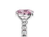 White gold Fancy Pink Oval  Solitaire Diamond with Pavé Band and Four-Prong Setting_55