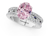 White gold Fancy Pink Oval  Solitaire Diamond with Pave and Channel Set Band_63