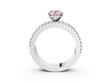 White gold Fancy Pink Oval  Solitaire Diamond with Pave and Channel Set Band_65
