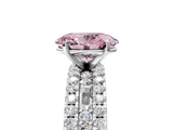 White gold Fancy Pink Oval  Solitaire Diamond with Pave and Channel Set Band_67