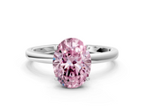 White gold Fancy Pink Oval  Solitaire Engagement Ring with Cathedral Band and Four-Prong Setting_19