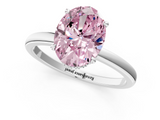 White gold Fancy Pink Oval  Solitaire Engagement Ring with Cathedral Band and Four-Prong Setting_20