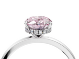White gold Fancy Pink Oval  Solitaire Engagement Ring with Cathedral Band and Four-Prong Setting_21