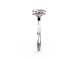 White gold Fancy Pink Oval  Solitaire Engagement Ring with Cathedral Band and Four-Prong Setting_21