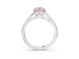 White gold Fancy Pink Oval  Solitaire Engagement Ring with Four-Prong Setting and Classic Band 4