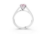 White gold Fancy Pink Oval  Solitaire Engagement Ring with Four-Prong Setting and Tapered Band_6