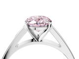 White gold Fancy Pink Oval  Solitaire Engagement Ring with Four-Prong Setting and Tapered Band_7