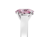 White gold Fancy Pink Oval  Solitaire Engagement Ring with Four-Prong Setting and Tapered Band_8