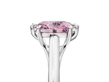 White gold Fancy Pink Oval  Solitaire Engagement Ring with Six-Prong Setting and Classic Band 5