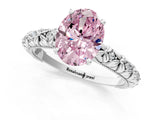 White gold Fancy Pink Oval  Solitaire Floral Milgrain Engagement Ring_32