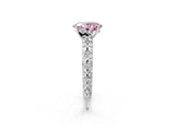 White gold Fancy Pink Oval  Solitaire Floral Milgrain Engagement Ring_33