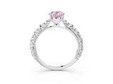 White gold Fancy Pink Oval  Solitaire Floral Milgrain Engagement Ring_34
