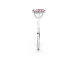 White gold Fancy Pink Oval  Solitaire Heart Prong Engagement Ring with Tapered Band_57