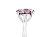 White gold Fancy Pink Oval  Solitaire Heart Prong Engagement Ring with Tapered Band_60