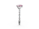 White gold Fancy Pink Oval  Solitaire Marquise Side Stone Prong Setting Ring_46