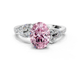 White gold Fancy Pink Oval  Solitaire Marquise Twist Band with Six-Prong Setting_75