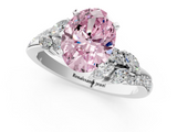White gold Fancy Pink Oval  Solitaire Marquise Twist Band with Six-Prong Setting_76